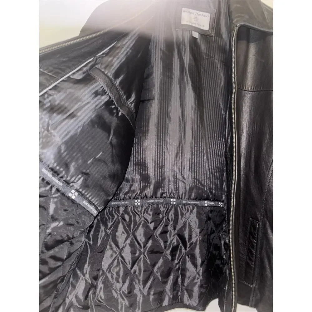 Boston Harbour Outdoorwear soft leather jacket, fully lined, Size Large